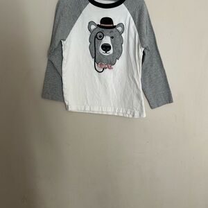 Gymboree Gray and White Bear Long Sleeve Tee
